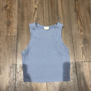 Full Tilt Light Blue Ribbed Tank Top